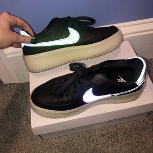 Nike black air force ones